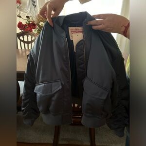 Levi’s Satin Blue Bomber Jacket